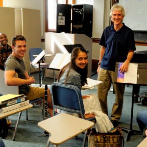 Dr. Azzara and students in classroom